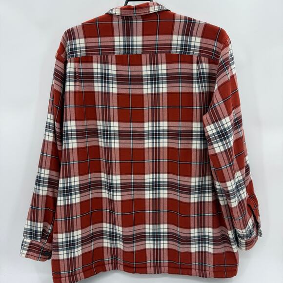 LL BEAN Mens Fleece Shacket Flannel Plaid Shirt Size XXL Button Long Sleeve Warm - Picture 3 of 10
